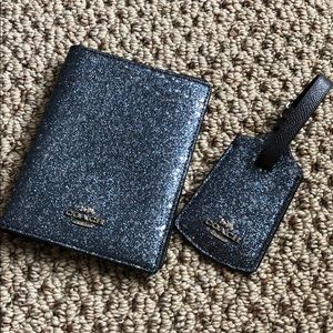Coach passport holder and luggage tag